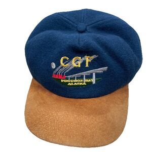 CGF Prudhoe Bay Alaska Hat Petroleum Company Wool Cap Leather Strap